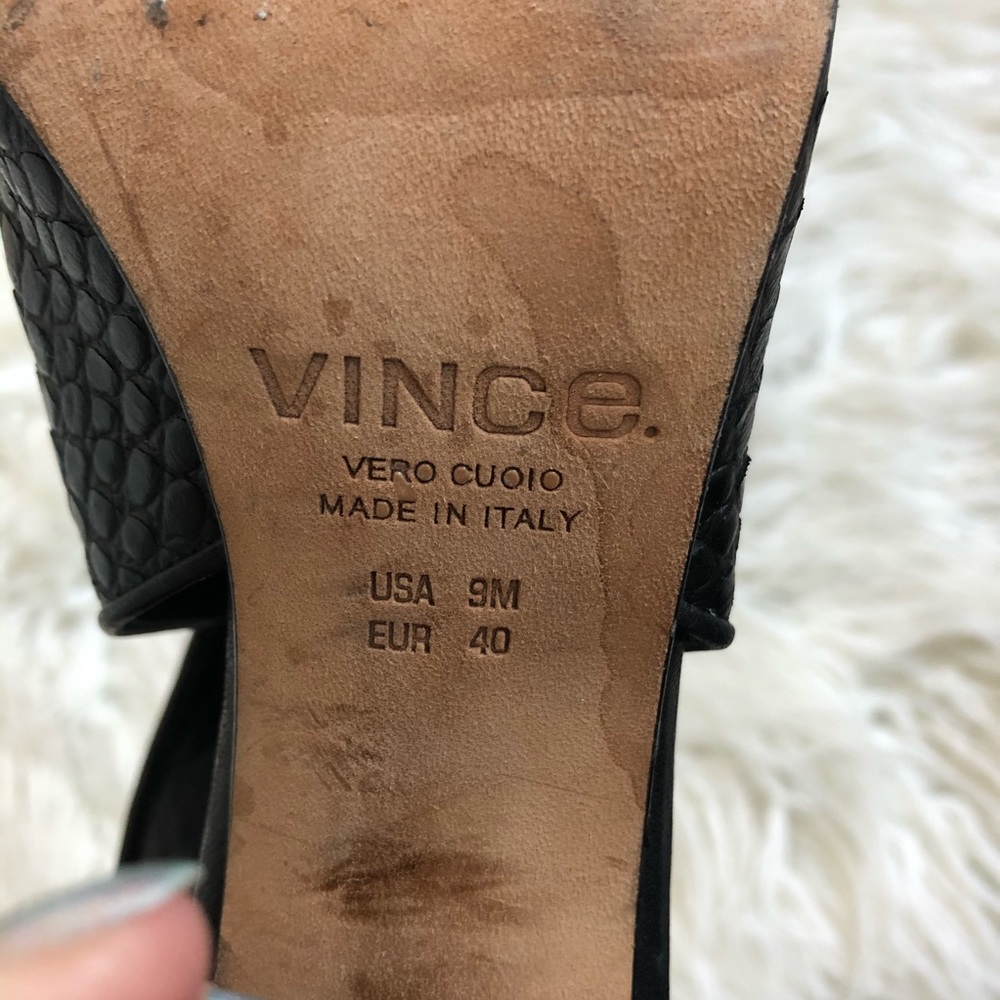 SOLDVince Addie Stamped Croc Peep-Toe Bootie Heels - Picture 7 of 8